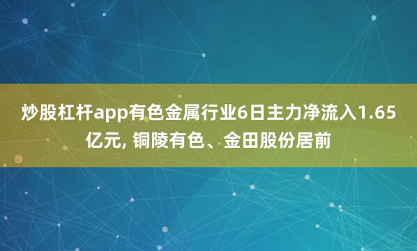 炒股杠杆app有色金属行业6日主力净流入1.65亿元, 铜陵有色、金田股份居前